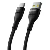 Cable USB-A a USB-C Baseus Flash 2 1 m 100W negro, USB PD, 480 Mbit/s, nailon