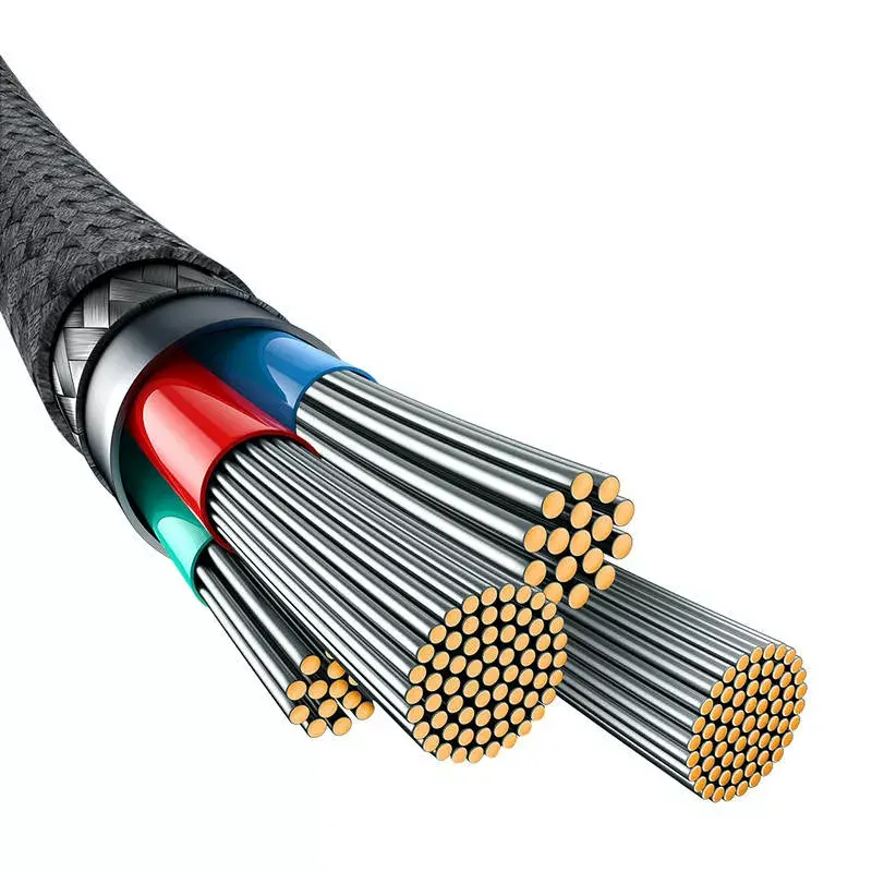 Cable USB-A a Lightning Baseus P10355802111-00 — 1 m, 5V/2.4A, USB PD, fibra aramida, negro