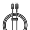 Cable USB-A a Lightning Baseus P10355802111-00 — 1 m, 5V/2.4A, USB PD, fibra aramida, negro