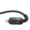 Cable USB-A a Lightning Baseus P10355802111-00 — 1 m, 5V/2.4A, USB PD, fibra aramida, negro