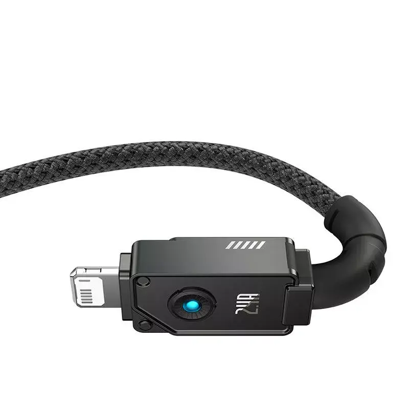 Cable USB-A a Lightning Baseus P10355802111-00 — 1 m, 5V/2.4A, USB PD, fibra aramida, negro