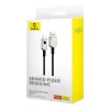 Cable USB-A a Lightning Baseus 1 m 5 V 2,4 A blanco, USB PD, 480 Mbit/s