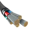 Cable USB-C a Lightning Baseus Unbreakable 1 m 20W — fibra aramida, 480 Mbit/s, negro