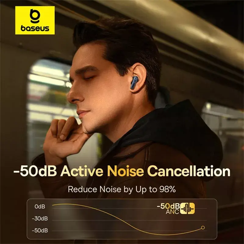 Baseus Bowie 35 A00073800123-00 auriculares intraurales totalmente inalámbricos, ANC, Bluetooth, negros