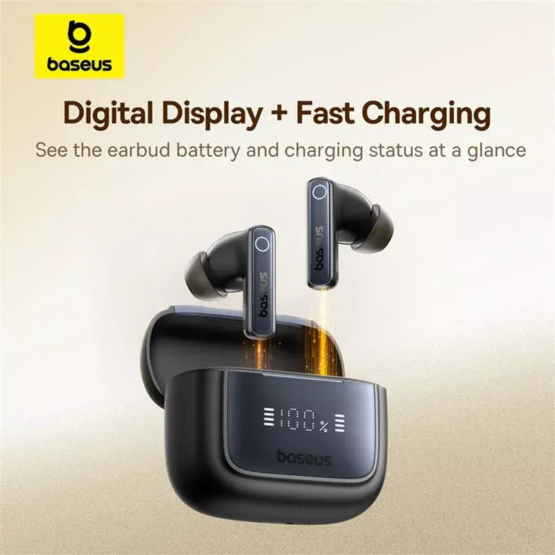 Baseus Bowie 35 A00073800123-00 auriculares intraurales totalmente inalámbricos, ANC, Bluetooth, negros