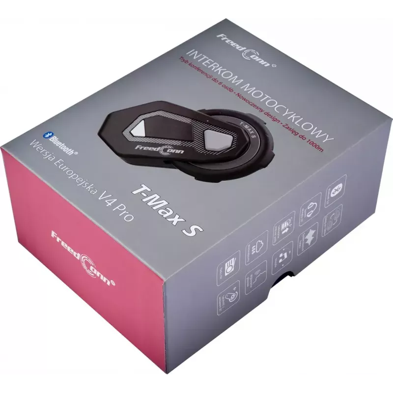 FreedConn T-Max S V4 Pro Single intercomunicador para moto, negro