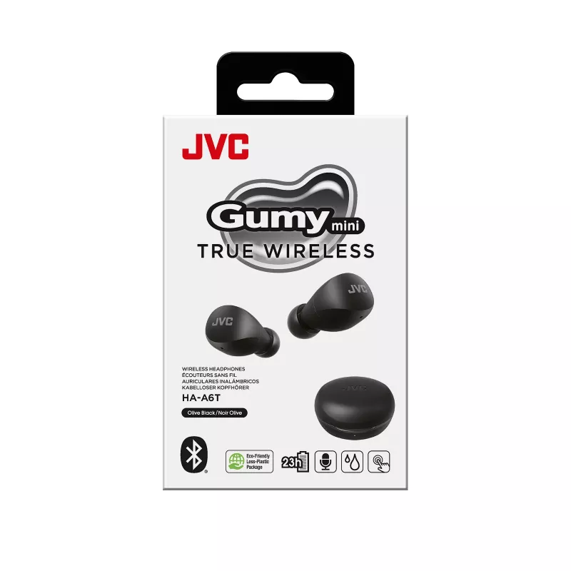 JVC Gumy Mini TWS negro, True Wireless Stereo (TWS), 20 - 20000 Hz, llamadas/música, 7,6 g, headset, negro