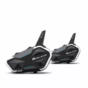 Midland R1 Mesh intercomunicador alcance máximo 2000 m resistente al agua negro blanco