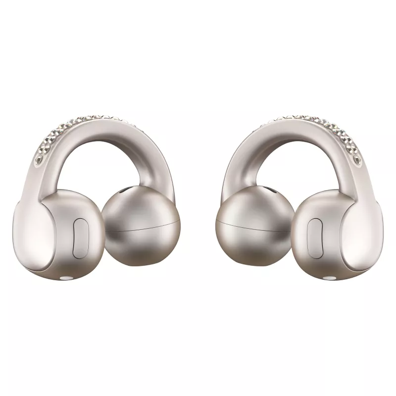 Headset Motorola Moto Buds Loop Bluetooth ear-clip-on binaural, Dolby Atmos, Bluetooth 5.0, ANC, 8 h de reproducción, estuche de carga 520 mAh, beige