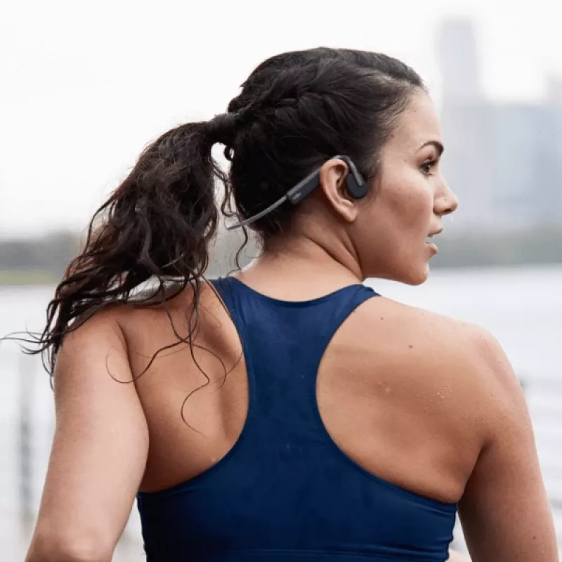 Auriculares SHOKZ OpenMove inalambricos con banda para cuello deportivos Bluetooth gris