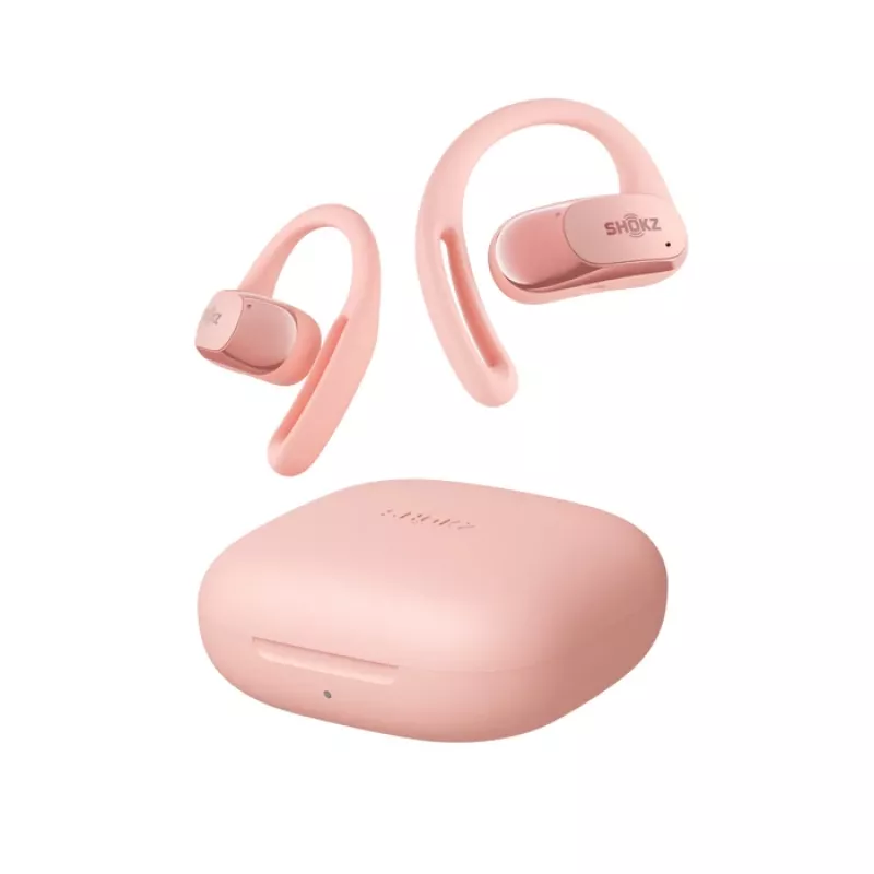 Auriculares SHOKZ OpenFit Air inalambricos con gancho para llamadas/musica/deporte/dia a dia Bluetooth rosa