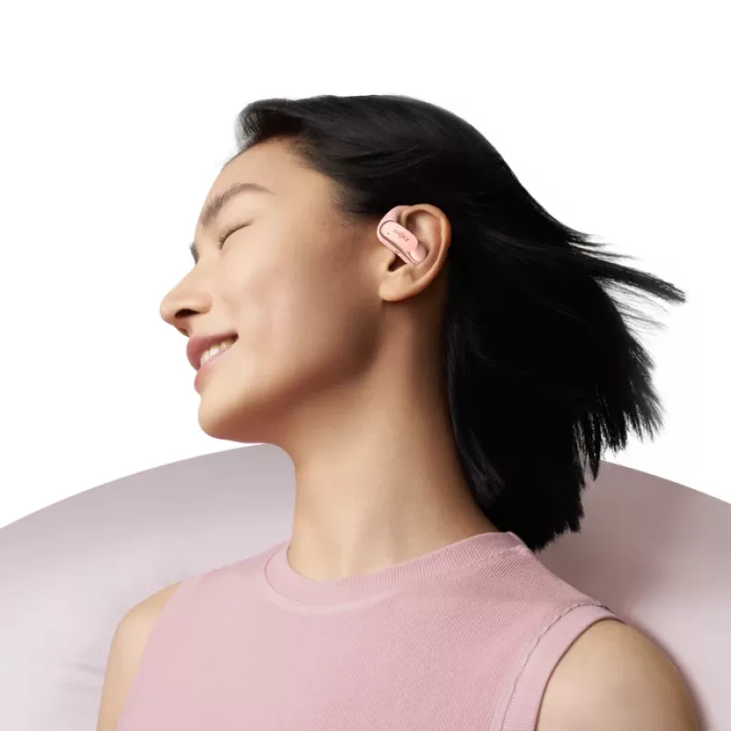 Auriculares SHOKZ OpenFit Air inalambricos con gancho para llamadas/musica/deporte/dia a dia Bluetooth rosa