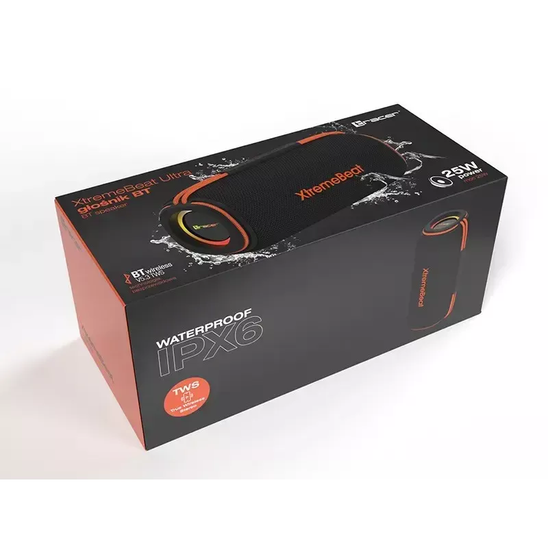 Altavoz portatil estereo TRACER XtraVox XL TWS BT RGB — 25 W RMS, IPX6, Bluetooth 5.3, AUX, USB-A