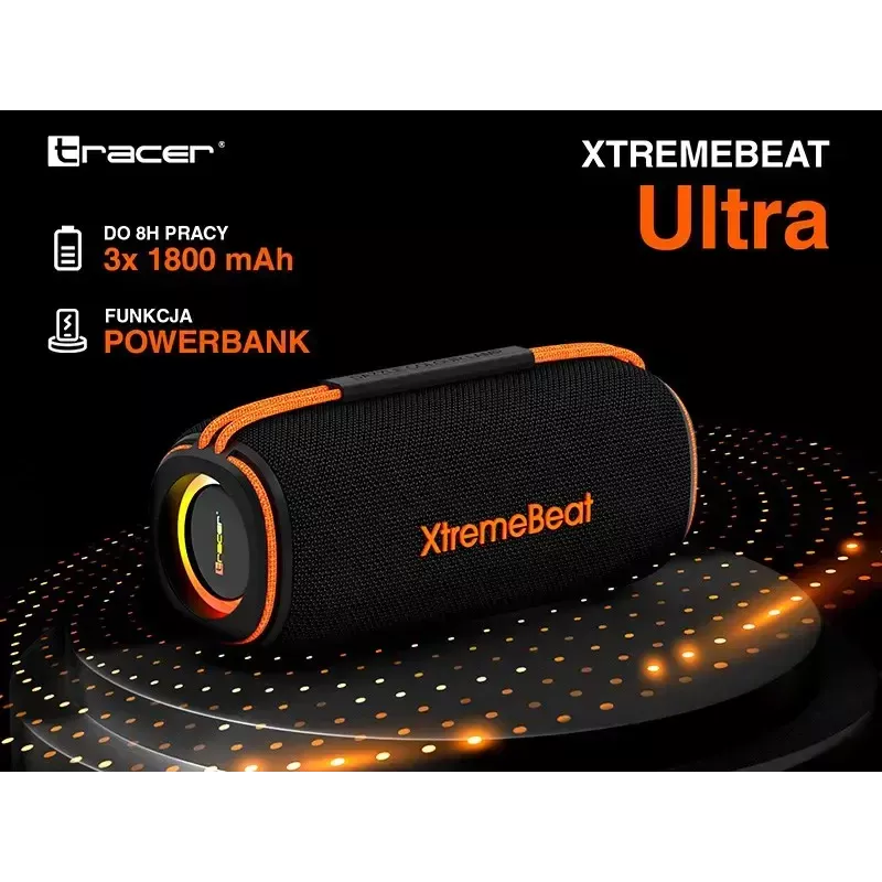 Altavoz portatil estereo TRACER XtraVox XL TWS BT RGB — 25 W RMS, IPX6, Bluetooth 5.3, AUX, USB-A