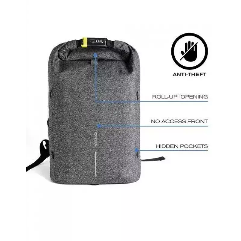 Mochila de ocio XDDESIGN Urban gris Fabric — 27 l, resistente al agua, compartimento para portátil de 15,6