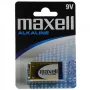 Pila desechable alcalina 9V MAXELL, 1,5 V, prismática 9V, 1 ud., envase blíster