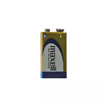 Pila desechable alcalina 9V MAXELL, 1,5 V, prismática 9V, 1 ud., envase blíster