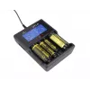 Cargador XTAR VC4SL para celdas Li-Ion, Ni-MH, Ni-Cd – 4 bahías, alimentación DC, compatible con 18650 y otras pilas cilíndricas, negro