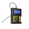 Cargador XTAR VC4SL para celdas Li-Ion, Ni-MH, Ni-Cd – 4 bahías, alimentación DC, compatible con 18650 y otras pilas cilíndricas, negro