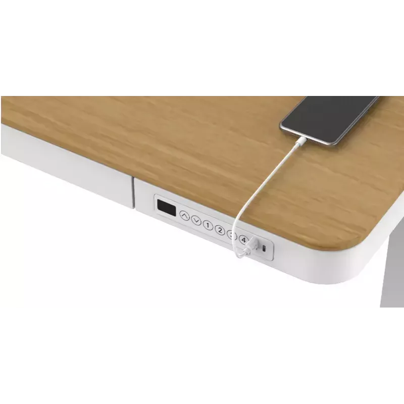 Escritorio Tuckano con regulación eléctrica de altura ET119W-C blanco/roble