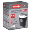 Activejet ASH-1201D trituradora de papel, P-3, 12 hojas, 25 l, fragmentos de 5x38 mm, negro/plateado