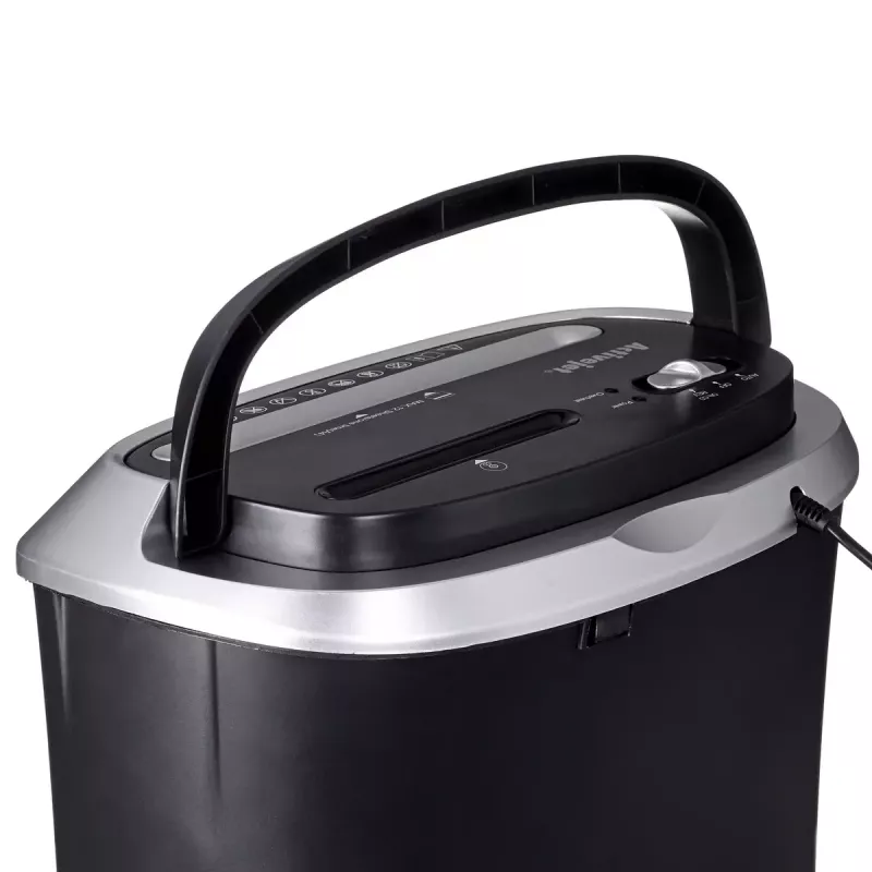 Activejet ASH-1201D trituradora de papel, P-3, 12 hojas, 25 l, fragmentos de 5x38 mm, negro/plateado
