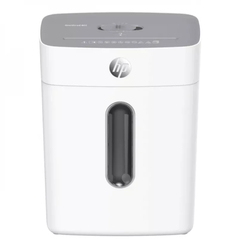 HP OneShred 8CC 2801 trituradora de papel, microcorte 5x18 mm, P-4, 8 hojas, 15 l, 68 dB, gris claro
