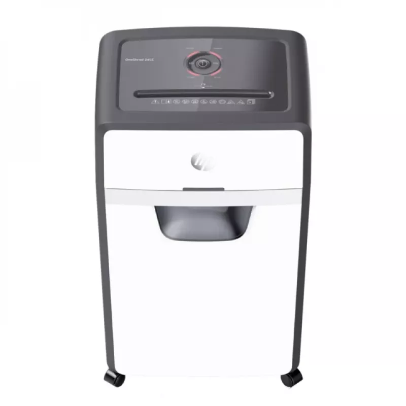 Destructora de papel HP OneShred 24CC corte en partículas 65 dB 22 cm blanca, negra