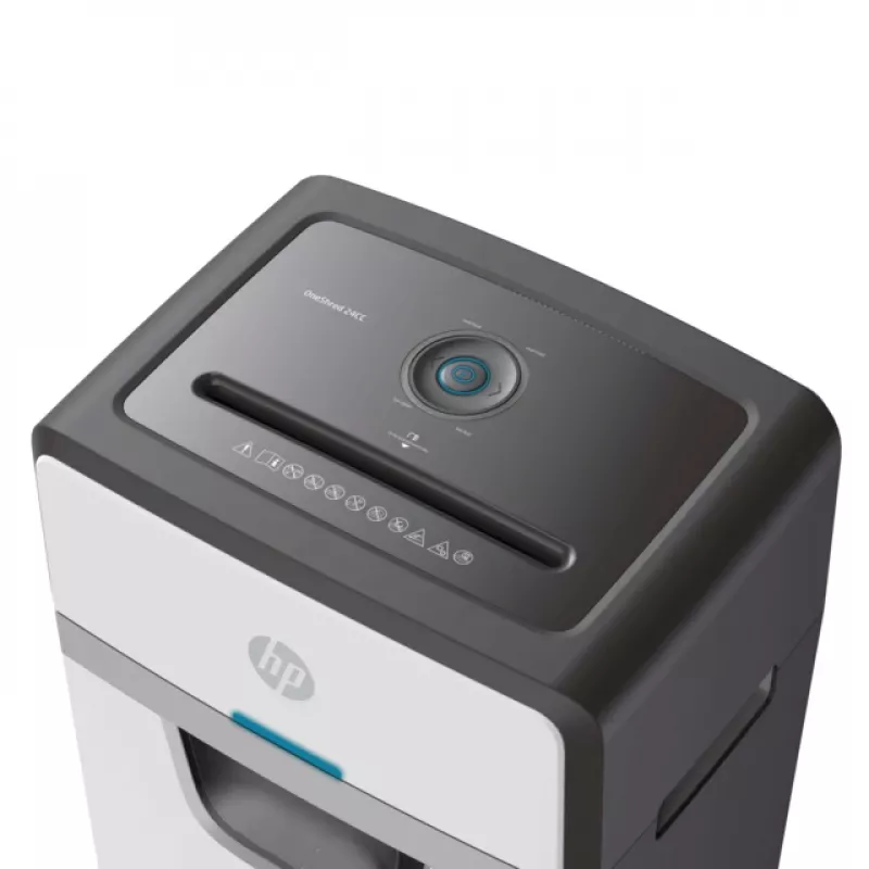Destructora de papel HP OneShred 24CC corte en partículas 65 dB 22 cm blanca, negra