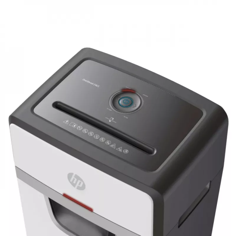 Destructora de papel HP OneShred 24CC corte en partículas 65 dB 22 cm blanca, negra