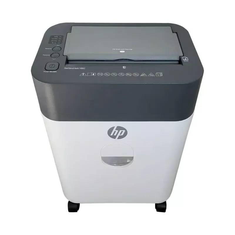 Destructora de papel HP OneShred Auto 100CC corte cruzado 68 dB 22 cm blanca