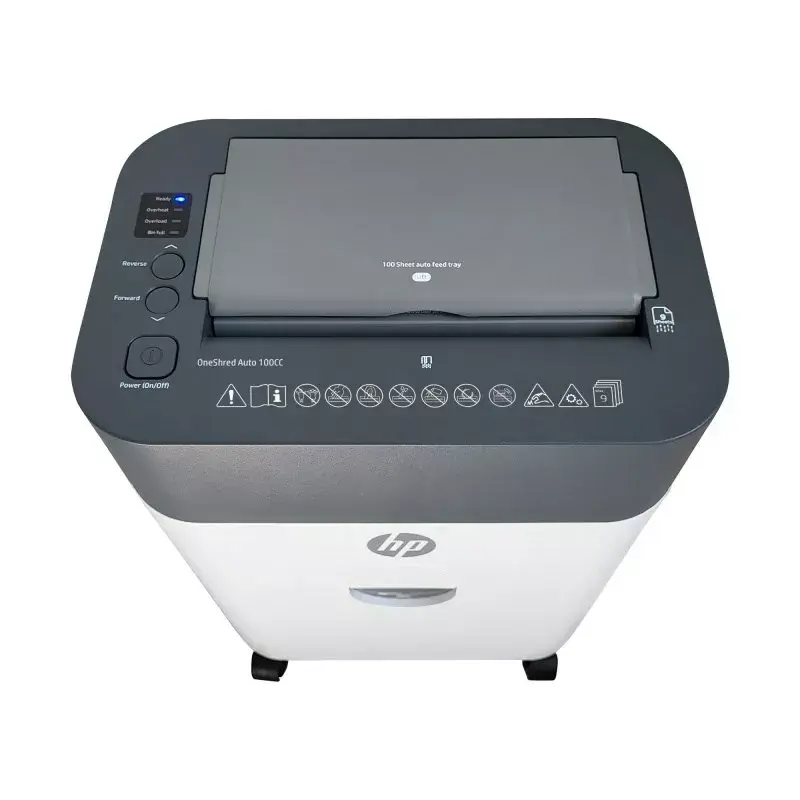 Destructora de papel HP OneShred Auto 100CC corte cruzado 68 dB 22 cm blanca