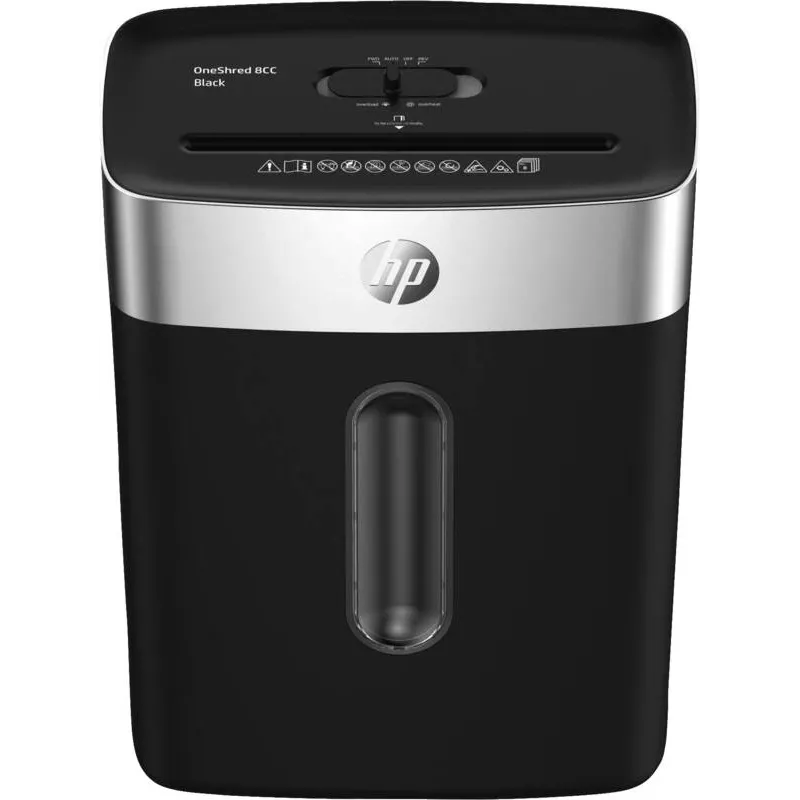 Destructora de papel HP OneShred 8CC corte en partículas 68 dB 22 cm negra
