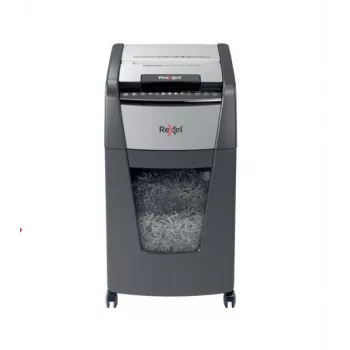 Destructora de papel Rexel Optimum Auto+ 300X corte micro negra, gris