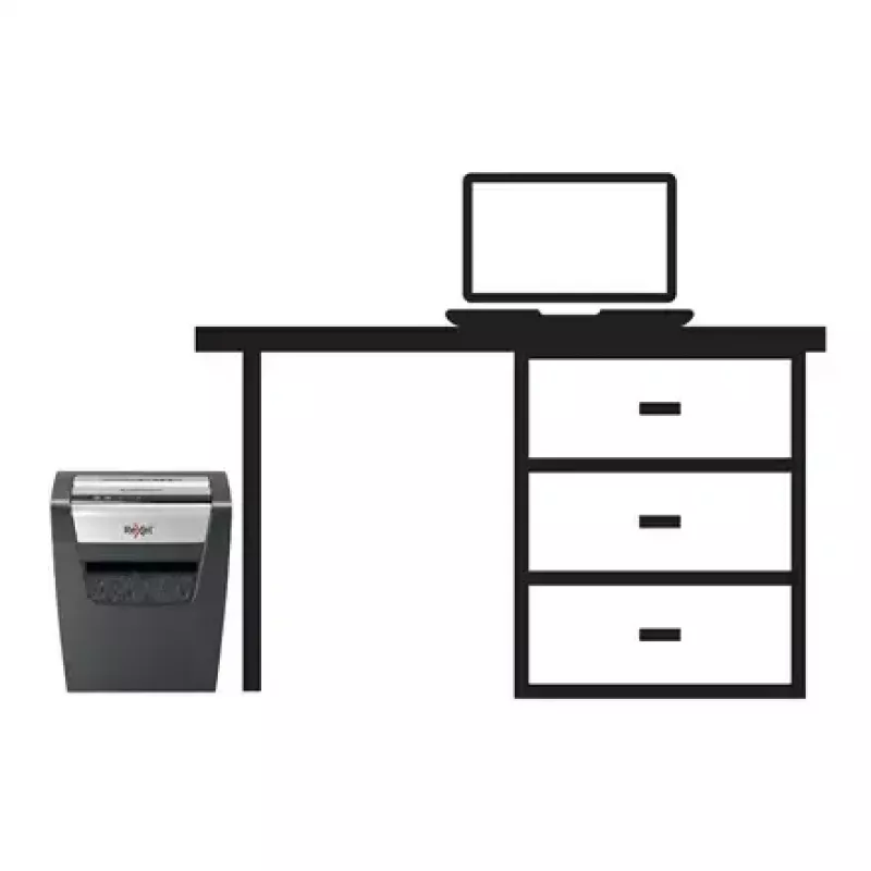 Destructora de papel REXEL Momentum X410 — corte en partículas P-4, 4 x 28 mm, capacidad 10 hojas, cesta 23 litros, antiatascos
