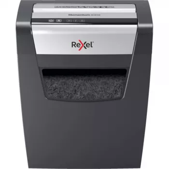 Destructora de papel REXEL Momentum X312 — corte en partículas P-3, capacidad 12 hojas, depósito 23 l, 5 x 42 mm