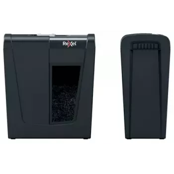 Destructora de papel REXEL Secure S5 — corte en tiras, capacidad 5 hojas, corte 6 mm, depósito 10 L, seguridad P-2, negra