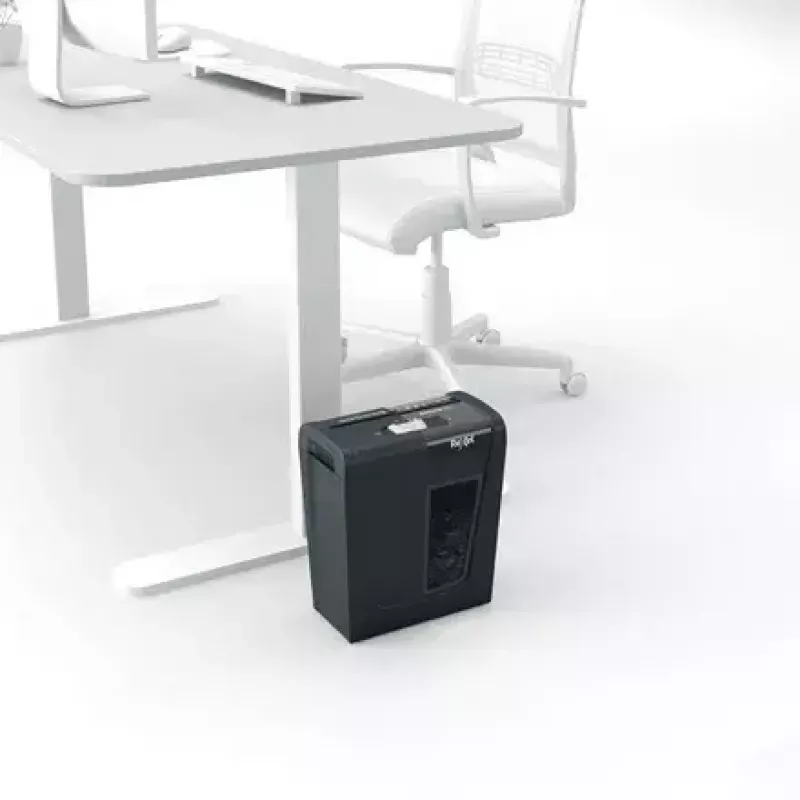 Destructora de papel REXEL Secure S5 — corte en tiras, capacidad 5 hojas, corte 6 mm, depósito 10 L, seguridad P-2, negra