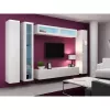 Vitrina Cama Meble VIGO 180 de pared con puertas de cristal 1800×400×300 mm blanco/blanco brillo