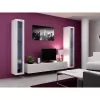 Vitrina Cama Meble VIGO 180 de pared con puertas de cristal 1800×400×300 mm blanco/blanco brillo