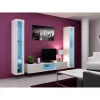 Vitrina Cama Meble VIGO 180 de pared con puertas de cristal 1800×400×300 mm blanco/blanco brillo