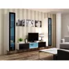 Vitrina Cama Meble VIGO 180 de pared con puertas de cristal 1800×400×300 mm blanco/negro brillo