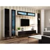 Vitrina Cama Meble VIGO 180 de pared con puertas de cristal 1800×400×300 mm blanco/negro brillo