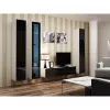 Vitrina Cama Meble VIGO 180 de pared con puertas de cristal 1800×400×300 mm blanco/negro brillo