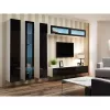Vitrina Cama Meble VIGO 90 — vitrina de cristal de pared 90×350×320 mm blanco/negro brillo