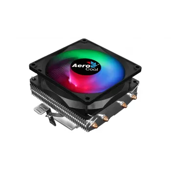 Ventilador de CPU AEROCOOL Air Frost 4 — 4 heatpipes, ventilador de 90 mm, TDP 125 W, aletas de aluminio, negro
