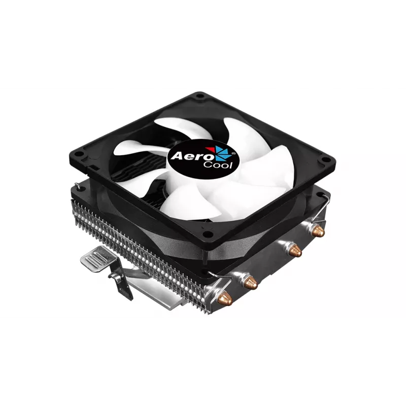 Ventilador de CPU AEROCOOL Air Frost 4 — 4 heatpipes, ventilador de 90 mm, TDP 125 W, aletas de aluminio, negro
