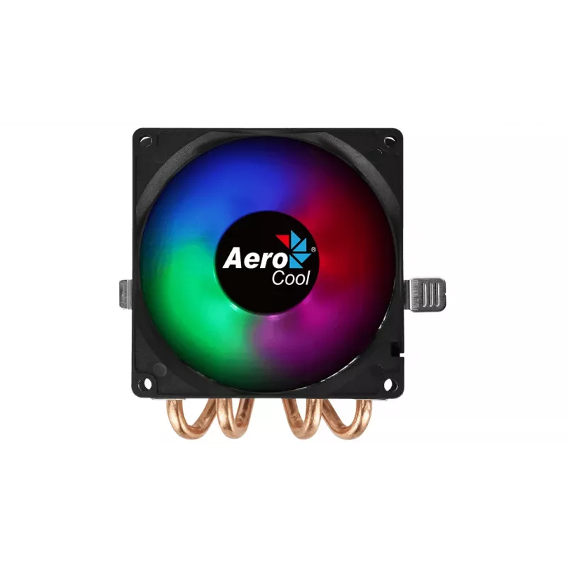 Ventilador de CPU AEROCOOL Air Frost 4 — 4 heatpipes, ventilador de 90 mm, TDP 125 W, aletas de aluminio, negro