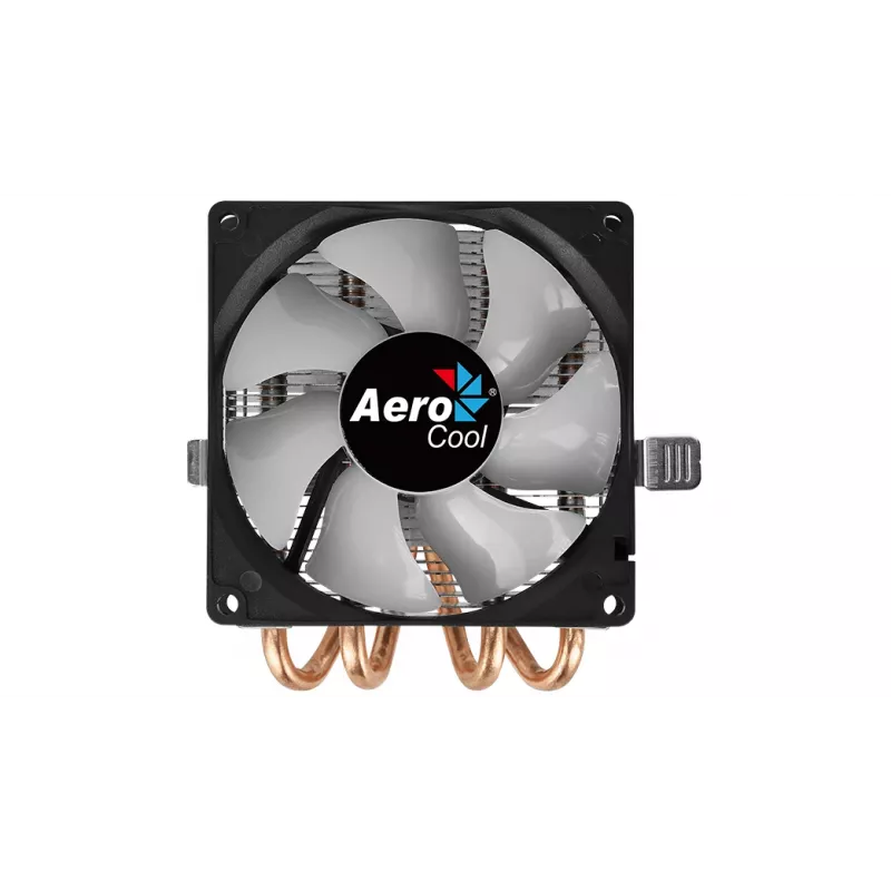 Ventilador de CPU AEROCOOL Air Frost 4 — 4 heatpipes, ventilador de 90 mm, TDP 125 W, aletas de aluminio, negro