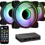 Kit Aerocool MIRAGE12PRO 3xFan PC 12cm ARGB 6 Pins Hub Silent negro